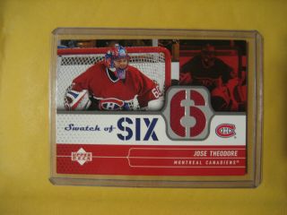 2004 - 05 04 - 05 Ud Upper Deck Swatch Of Six Jose Theodore Ss - Jt Canadiens