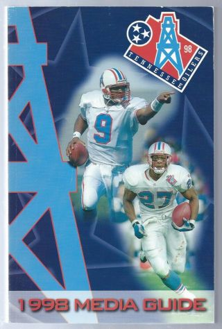 1998 Tennessee Oilers Titans Nfl Football Media Guide Record Book