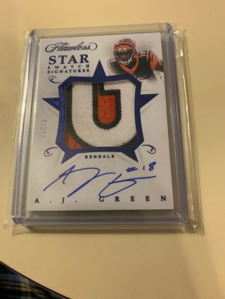 A.  J.  Green Star Swatch Signatures Jersey Patch Auto 6/10 2018 Flawless