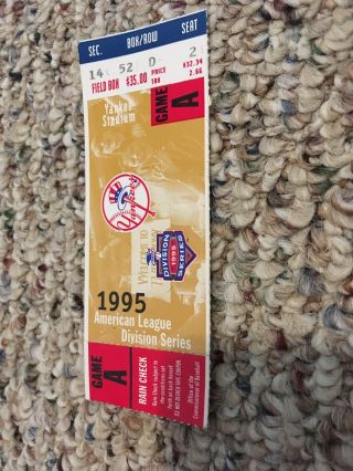 1995 American League Division Series Game A Ticket Stub - Yankee Stadium