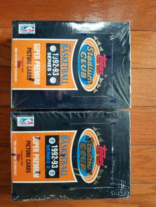 Topps Stadium Club Nba Basketball Cards 92 - 93 Series 1 & 2 In Orig Box