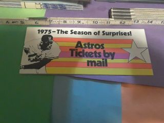 1975 Houston Astros Baseball Tickets By Mail
