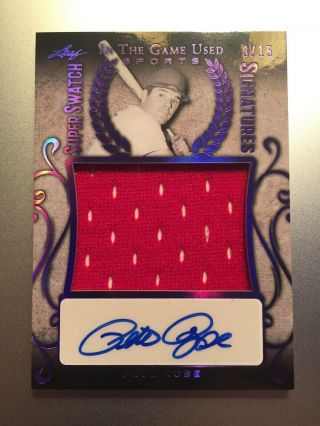 Pete Rose 2019 In The Game Swatch Signatures Auto Jumbo Patch 3/15
