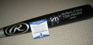 Todd Frazier (ny Mets) Signed Black Rawlings Engraved Bat W/ Beckett