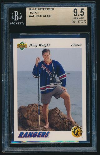 1991 - 92 Upper Deck French Rookie 444 Doug Weight Rc Bgs 9.  5