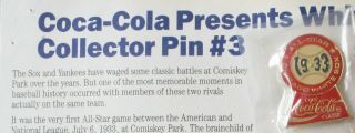 Set of 6 1989 Chicago White Sox Coca - Cola Collector Pins on Card SGA 4