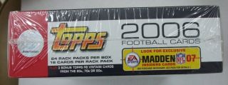 2006 Topps Football FACTORY RACK PACK BOX 24 PACKS 18 CARDS A PACK,  BONUS 2