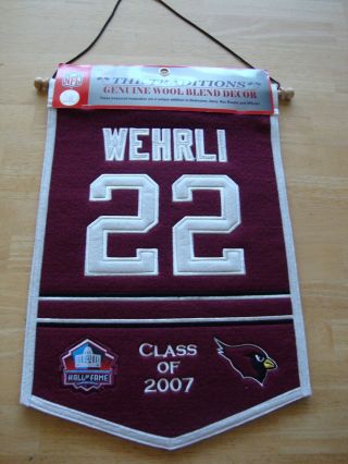 Saint Louis Cardinals Roger Wehrli Hall Of Fame Class Of 2007 Nfl Wool Banner