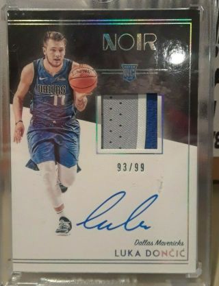 2018 - 2019 Panini Noir Basketball Luka Doncic Rookie Patch Auto /99