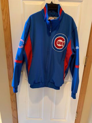 Chicago Cubs Authentic On Field Majestic Therma Base Jacket Size L