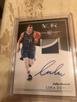 2018/19 Panini Noir Luka Doncic 3 Color Rpa Patch Auto/99 On Card