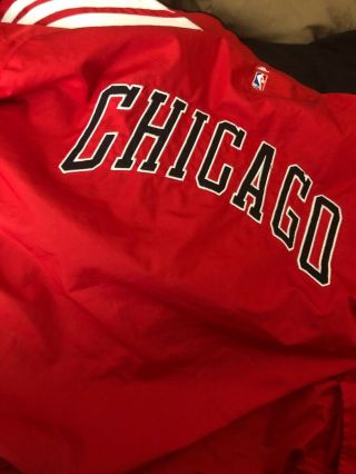 Adidas Chicago Bulls Fleece Warm Up Jacket Full Zip Size S Nba Reversible