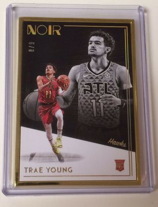 2018 - 19 Panini Noir Trae Young Rookie Gold Frame Fotl /9