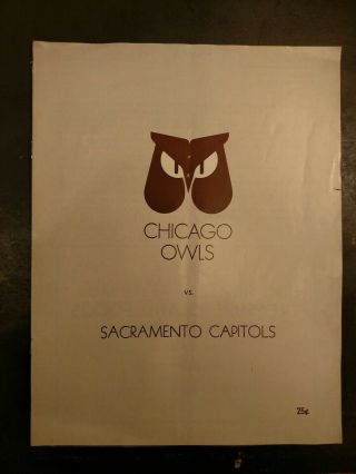 1968 Continental Football League Program - Chicago Owl 