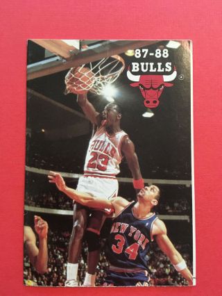 1987 - 88 Chicago Bulls Nba Basketball Schedule Michael Jordan Budweiser