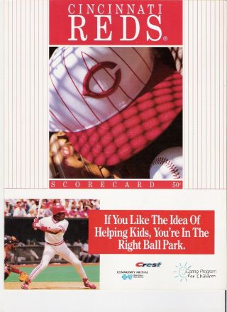 Mlb 1994 Cincinnati Reds Scorecard - Hall - Of - Famer Barry Larkin Cover