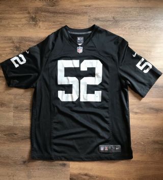 Nike On Field Nfl Raiders Football Mack 52 Black Jersey Size 2xl