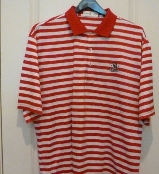 Fairway & Greene Golf Shirt.  Xl.  Red/white Stripe.  Shinnecock Hills