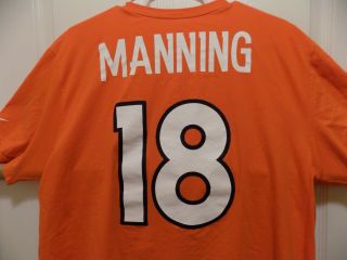 Peyton Manning Denver Broncos Jersey / T - Shirt (2xl) Nike (2 Sided) (good Cond. )