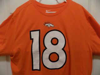 Peyton Manning Denver Broncos Jersey / T - shirt (2XL) NIKE (2 sided) (good cond. ) 2