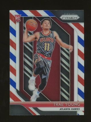 2018 - 19 Panini Prizm Trae Young Red White And Blue Prizms Rookie Rc