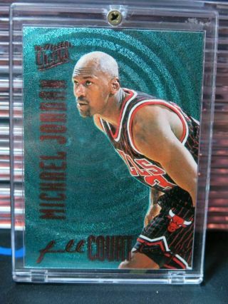 1996 - 97 Fleer Ultra Michael Jordan Full Court Insert Card 1 Bulls Bb
