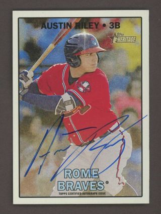 2016 Topps Heritage Real One Austin Riley Rc Rookie Auto