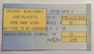 5 - 8 - 1989 Chicago Blackhawks Vs.  Calgary Flames Playoff Fleury 2 Assists