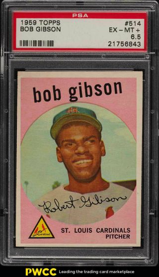 1959 Topps Bob Gibson Rookie Rc 514 Psa 6.  5 Exmt,  (pwcc)