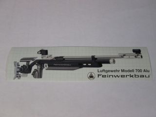 Feinwerkbau Luftgewehr Modell 700 Alu Air Rifle Sticker