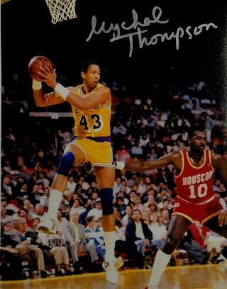 Mychal Thompson Hand Signed Autographed 8x10 Photo Los Angeles Lakers Showtime