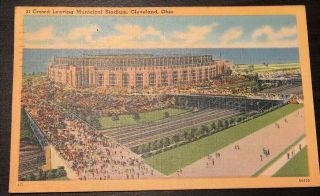 1942 Cleveland Indians Municipal Stadium Baseball Postcard Ted Williams 500 Hr