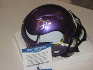 Adam Thielen Signed Minnesota Vikings Mini - Helmet W/ Beckett