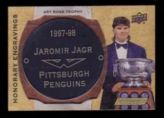 2018 - 19 Upper Deck Engrained Honorary Engravings Jaromir Jagr Art Ross Penguins