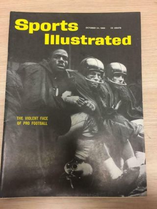 October 24,  1960 Violent Face Pro Football Sports Illustrated No Label