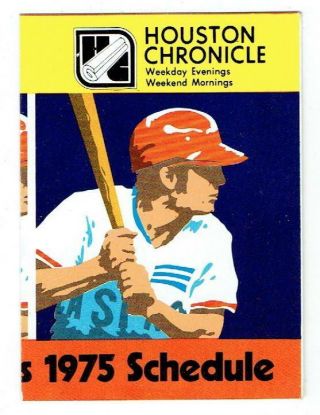 Houston Astros 1975 Pocket Schedule