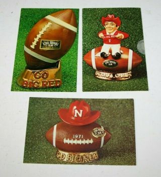 1971 Nebraska Football Decanter Ezra Brooks Postcards/information Cards - Set Of 3