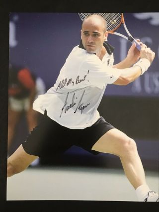 Andre Agassi Hand Signed Photo 8x10 International Tennis Hall Of Fame