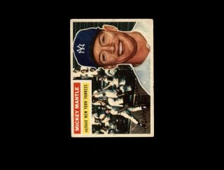 1956 Topps 135 Mickey Mantle Gray Back Vg - Ex D976201