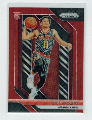 Trae Young 2018 - 19 Panini Prizm Red Wave Prizm Refractor Rookie 78