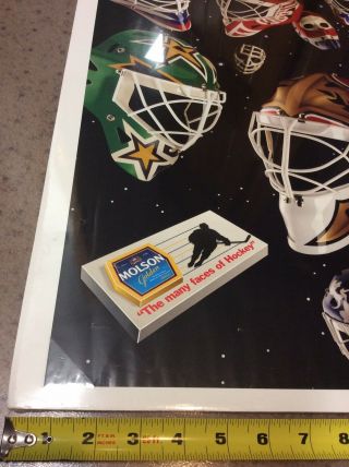 Nhl Chicago Stadium Hockey Goalie Mask Poster Molson Beer Chicago Blackhawks 2