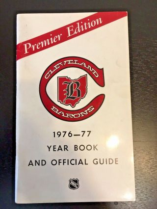 Vintage 1976 To 1977 Cleveland Barons Year Book Nhl Hockey Photos Stats Schedule