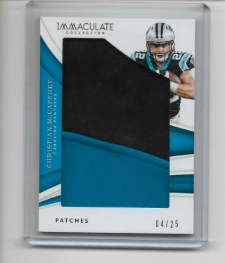 2018 Panini Immaculate Christian Mccaffrey Cm7 Jumbo Patch 4/25 2 Color Panthers