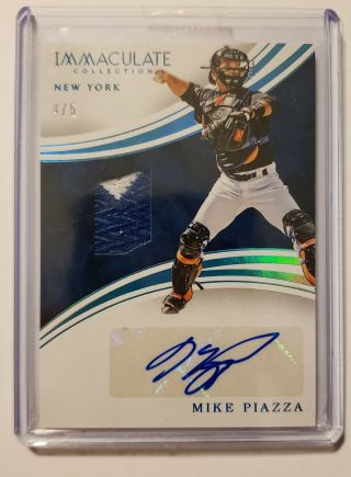 Mike Piazza 2016 Immaculate Auto Jrsy Patch Mets 4/5