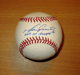 Boston Red Sox / Texas Rangers Mike Napoli Signed Romlb Baseball