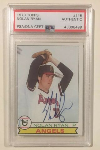 1979 Topps Nolan Ryan Signed Autographed Baseball Card Psa/dna