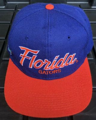 Vintage 90s Florida Gators Sports Specialties Dl Script Snapback Hat Cap 2 Tone