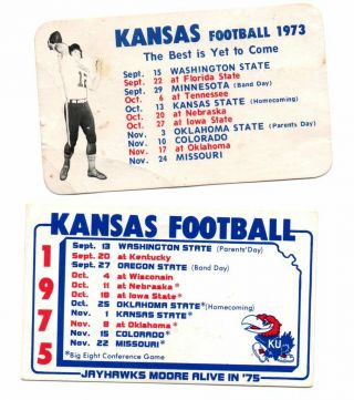 1973 1975 Kansas Jayhawks College Football Pocket Schedules