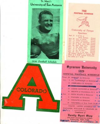 1929 - 1958 Vintage Pocket Schedules College Football (4)