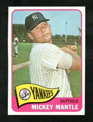 Mickey Mantle 1965 Topps Card 350 York Yankees Nr Mt
